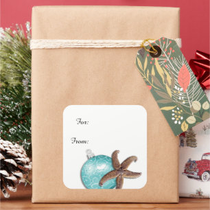 Étoiles de mer de Noël tropicales autocollants cad