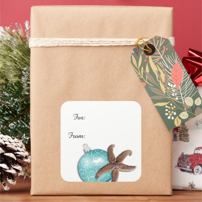 Étoiles de mer de Noël tropicales autocollants cad (vacances)