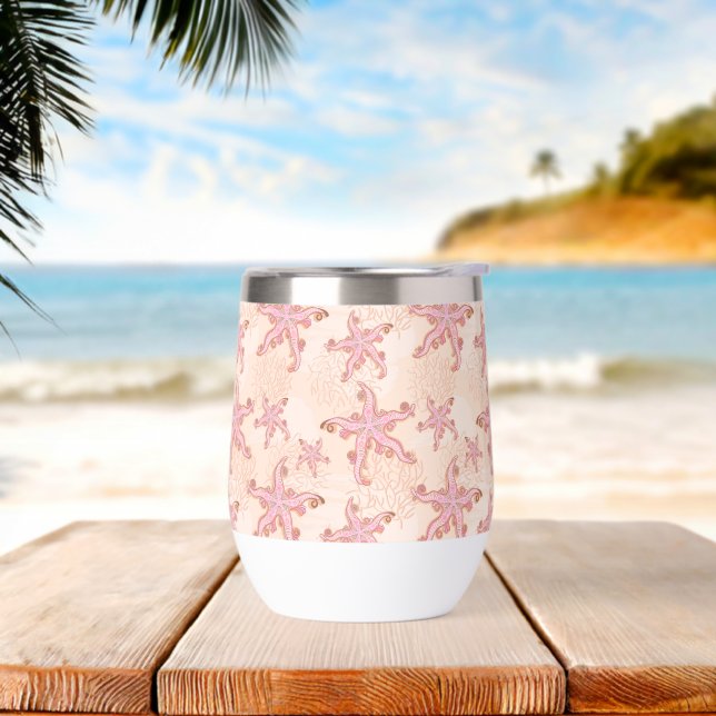 Étoiles de mer et corail motif pastel rose (Yoga)