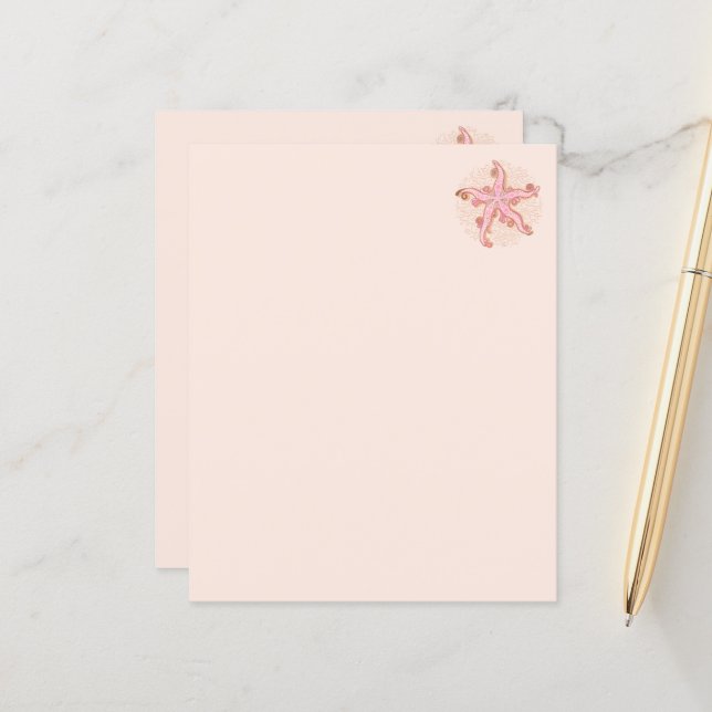 Étoiles de mer et corail rose motif pastel (Devant/Arrière en situation)