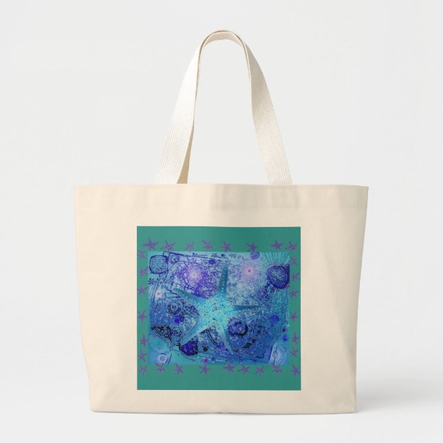 * étoiles de mer * océan * sac de plage de (Devant)