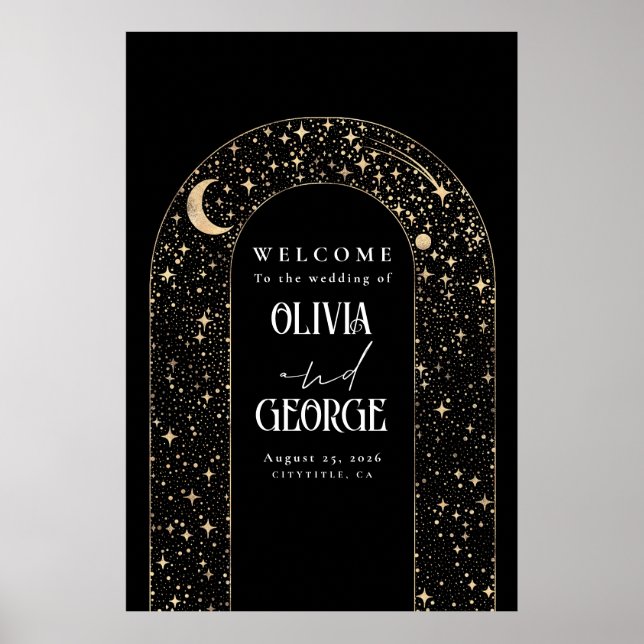 Étoiles de nuit céleste Affiche de bienvenue Maria (Devant)