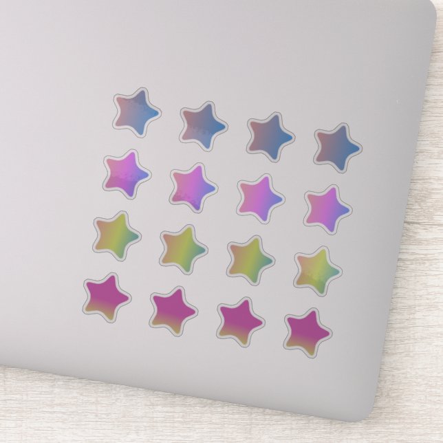 Étoiles Dégradées Set Autocollant Coloré (Détail)