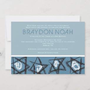 ÉTOILES DESSINÉES À LA MAIN Bat mitzvah Invitation