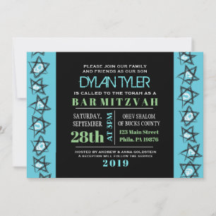 ÉTOILES DESSINÉES À LA MAIN Bat mitzvah Invitation
