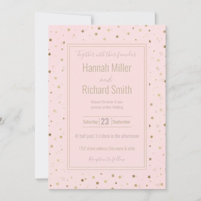 Etoiles d'or Design rose (Devant)