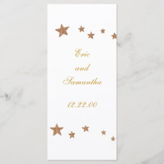 Étoiles d'or vivantes, cartes de menu