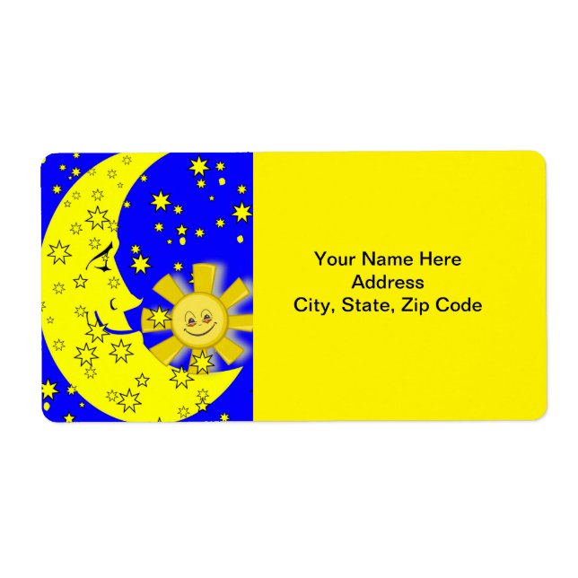 Étoiles du soleil et de la lune Étiquettes (Devant)