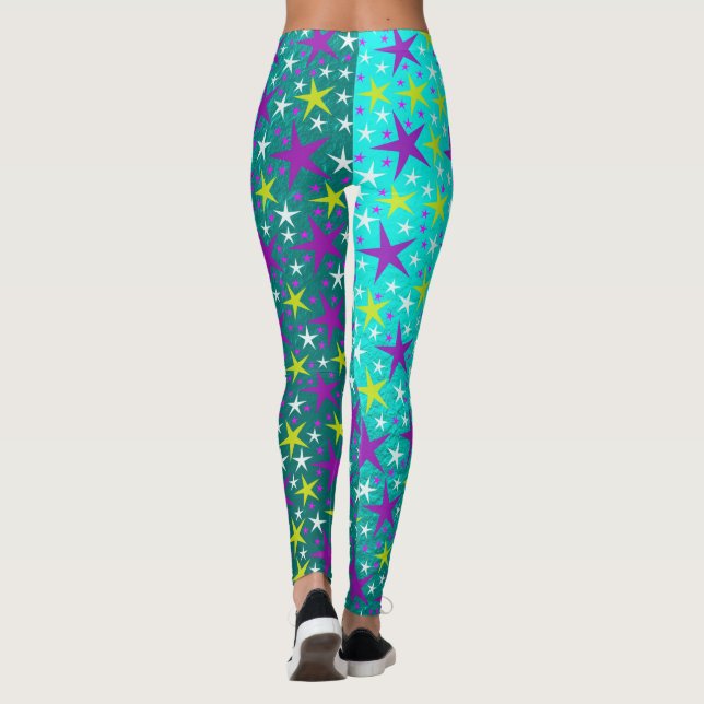 étoiles Élégant leggings rétro moderne (Dos)