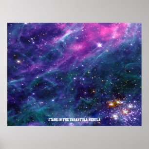 Étoiles en Tarantula Nebula Blue Hue Value Poster