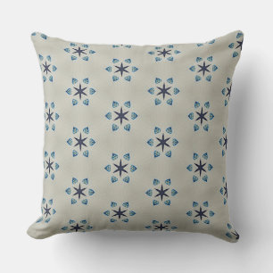 Étoiles et Coeurs Bleus Oreiller Beige