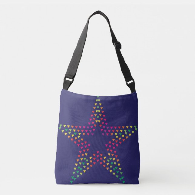 étoiles et cœurs sur un tote bag (Devant)