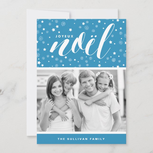 Etoiles et flocons de neige Joyeux Noël Carte de v (Devant)