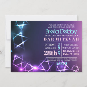ÉTOILES et LUMIÈRES Barre Bat mitzvah Invitation
