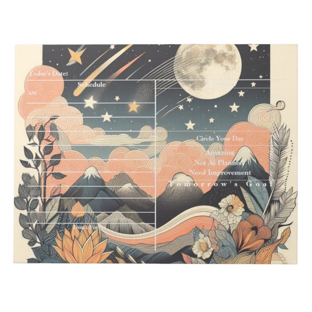 Étoiles et Lune Jolies blocs-notes décoratives (Devant)