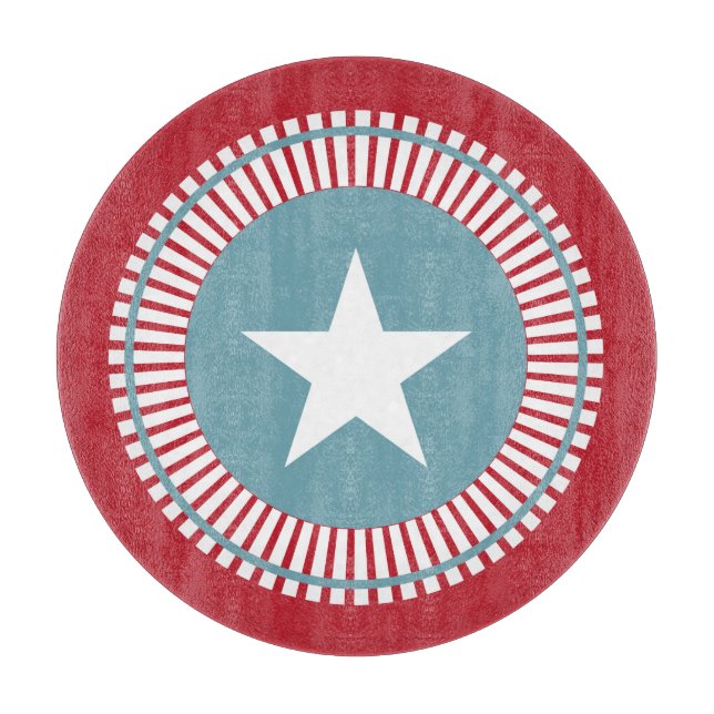 Étoiles et rayures 4 juillet Planche à découper en (Devant)