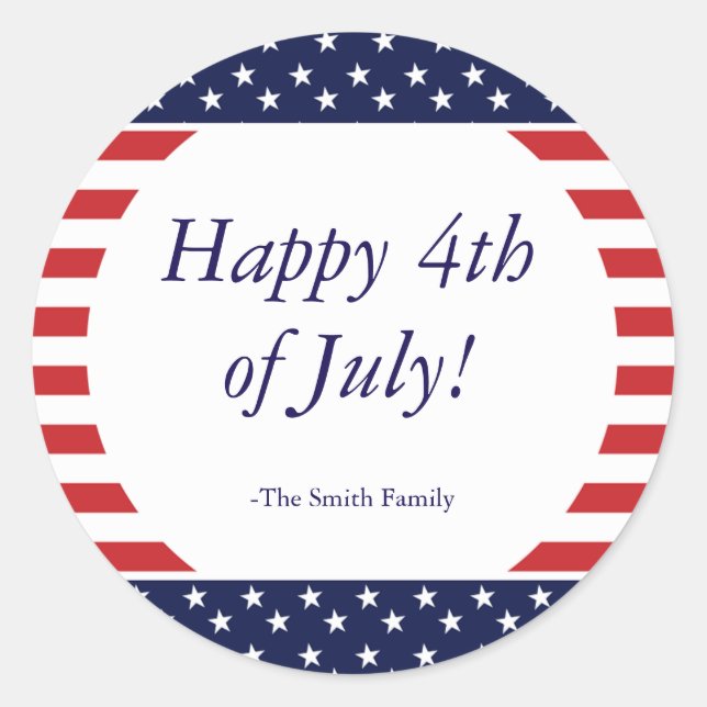 Étoiles et rayures 4 juillet Sticker du jour commé (Devant)