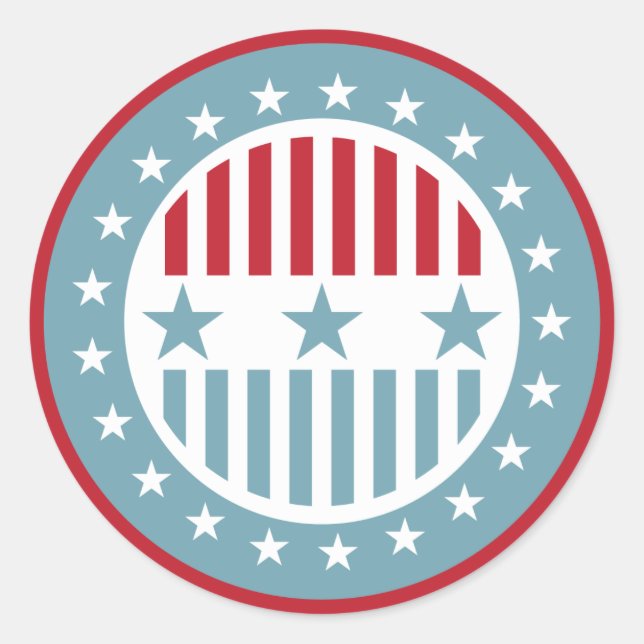 Étoiles et rayures 4 juillet Stickers (Devant)