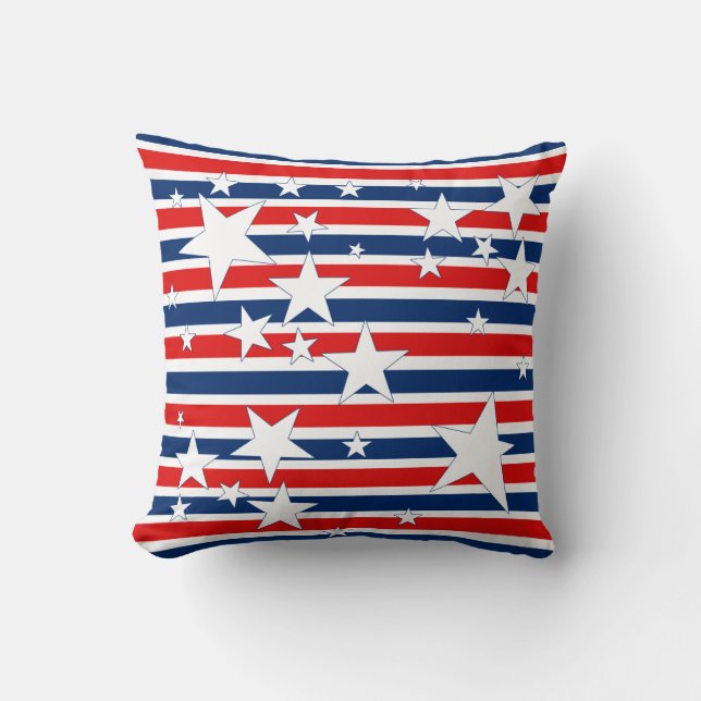 Étoiles et rayures Coussin patriotique (Recto)