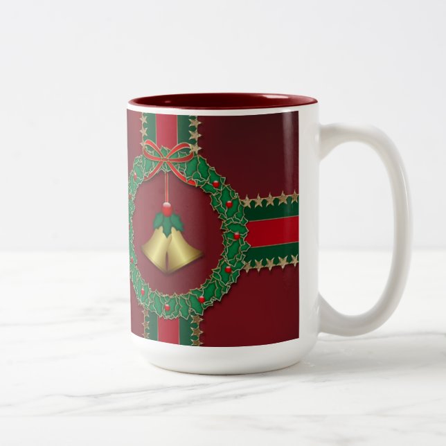 Étoiles et rayures Mug de Noël (Droit)