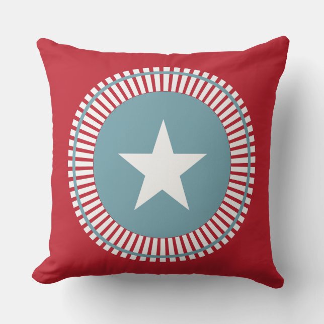Étoiles et rayures Patriotique 4 juillet Coussin (Recto)