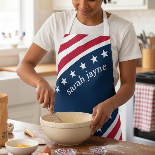 Étoiles et rayures Rouge blanc bleu tablier (Get ready to bake delicious treats for the 4th! )