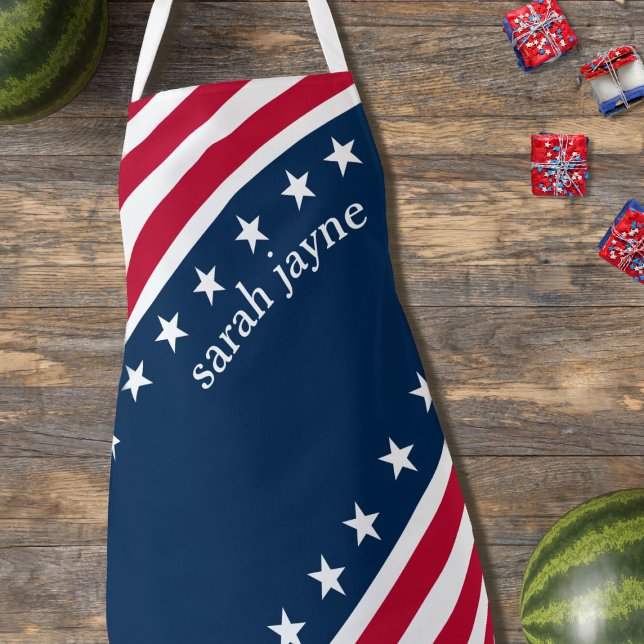 Étoiles et rayures Rouge blanc bleu tablier (Red, White and Blue! A patriotic kitchen apron just for you)