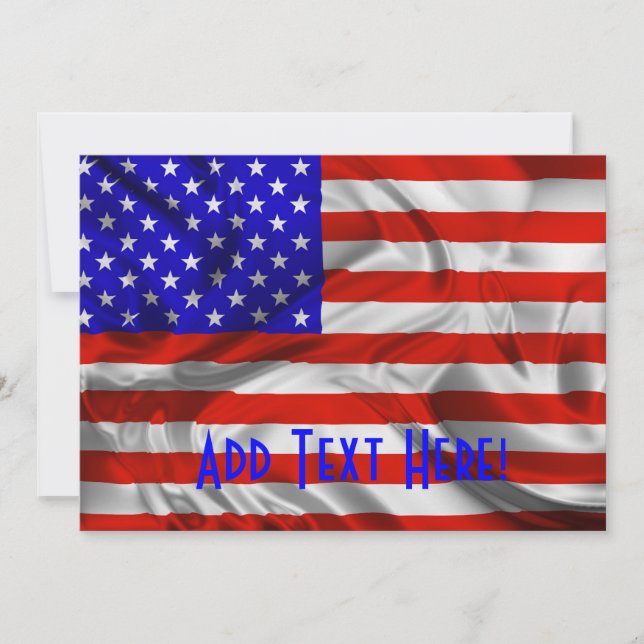 Étoiles et rayures Usa Silk Flag Carte d'invitatio (Devant)