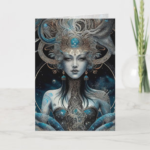 Étoiles, Galaxie, Carte de vœux de femme