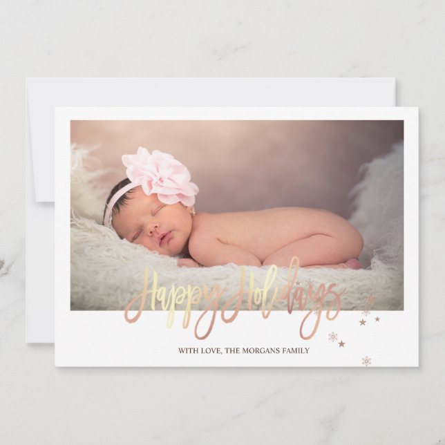 Étoiles Joyeuses Fêtes Bébé Photo (Devant)