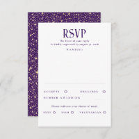 Étoiles Mariage violet et or RSVP