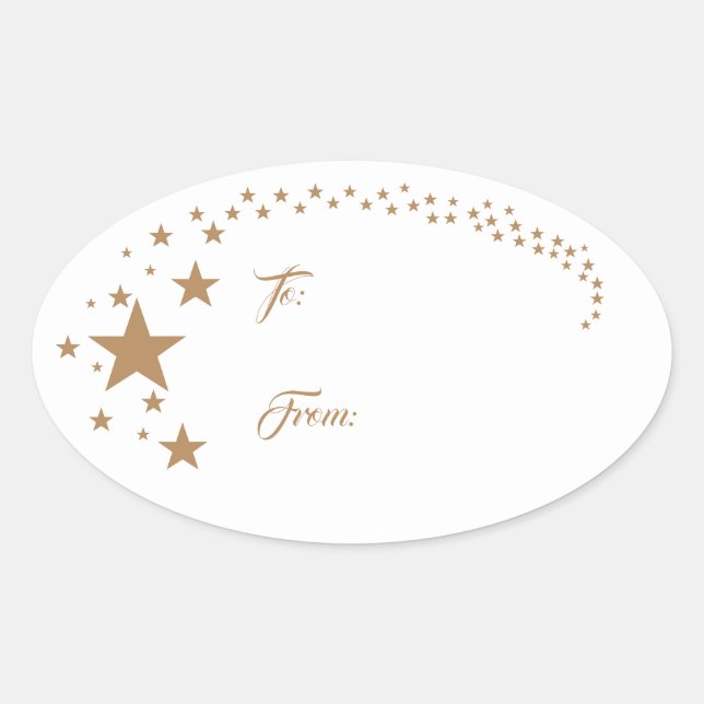 Étoiles Noël Gite étiquette cadeau Sticker (Devant)