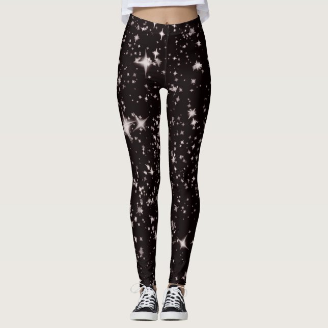 étoiles noir leggings de nuit (Devant)