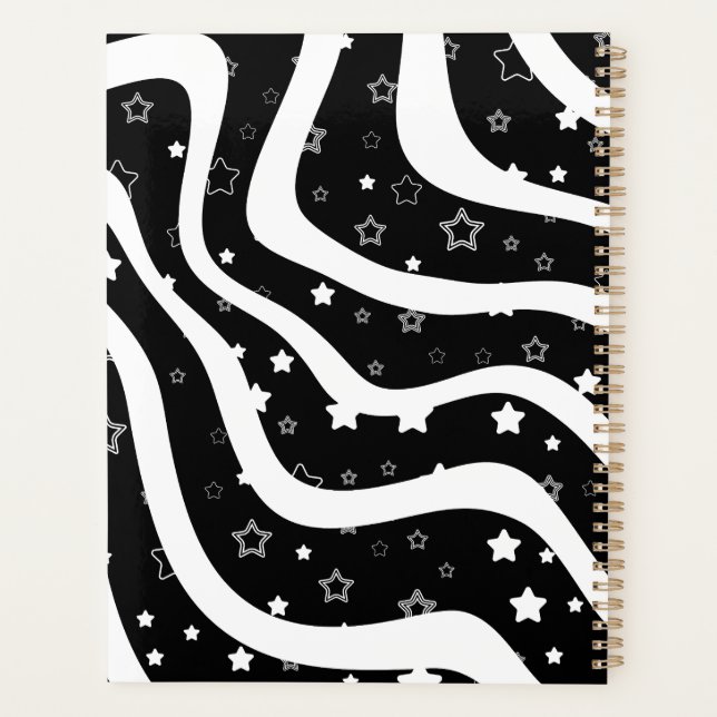 Étoiles noires et blanches sur des lignes  (Dos)