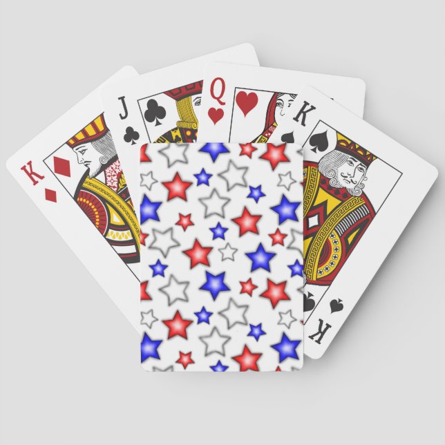 Étoiles Patriotiques - Cartes à Jouer Blanches (dos)