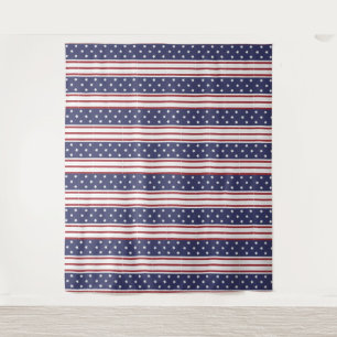 Étoiles patriotiques et Tapisserie de bandes rouge