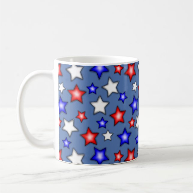 Étoiles Patriotiques - Mug Café Bleu (Gauche)