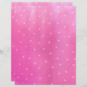 Étoiles peintes à la main sur Blends rose papier à