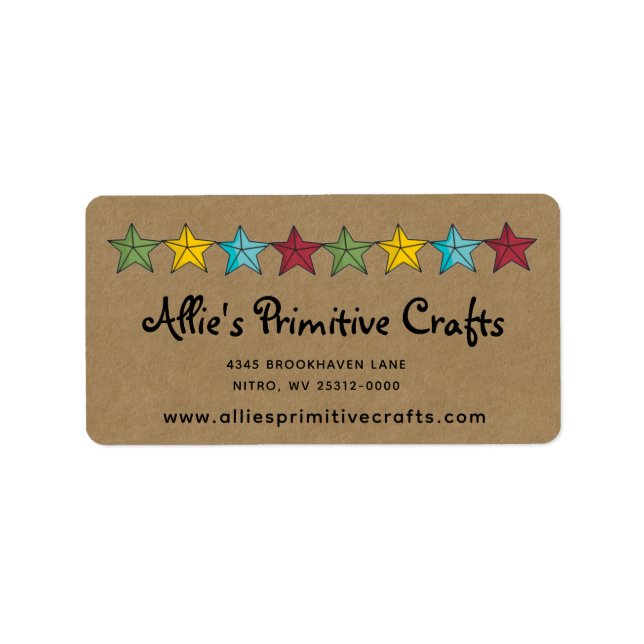 Étoiles primitives sur Kraft Étiquette d'expéditio (Devant)