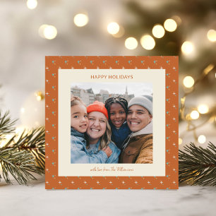 Étoiles rétro en terre cuite - Carte photo de Noël