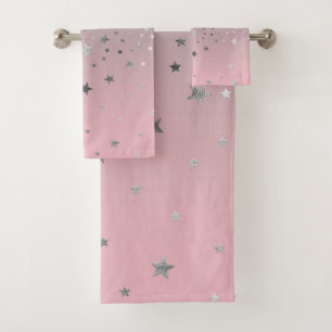 Étoiles roses et grises ombrées stylées chic moder