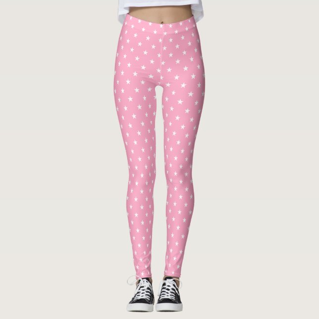 Étoiles roses Leggings (Devant)