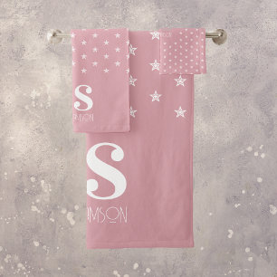 Étoiles roses Monogrammes