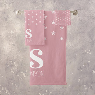 Étoiles roses Monogrammes