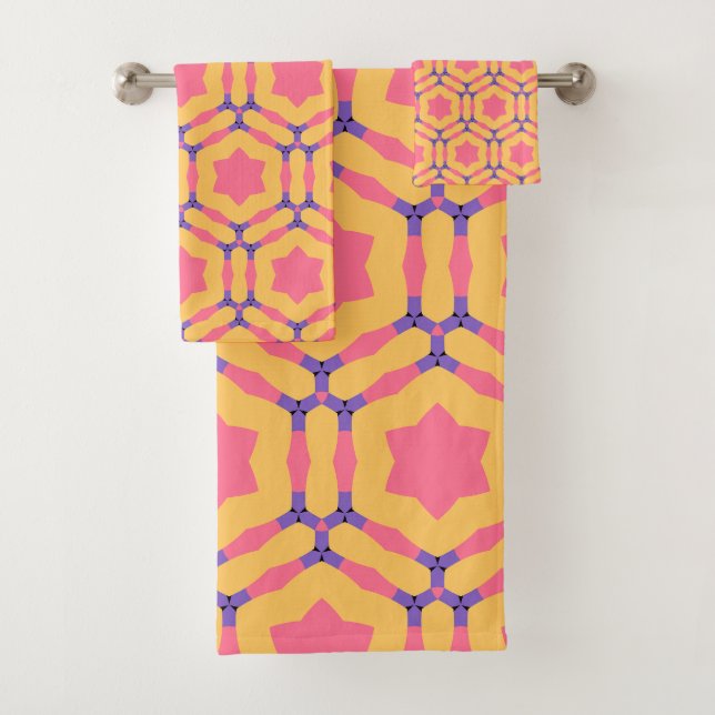 Étoiles roses motif hexagone (En situation)