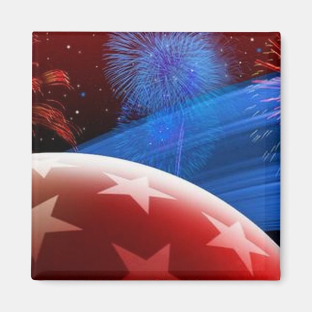 Étoiles Rouges Blanches Bleues et Magnet de Feu d' (Devant)