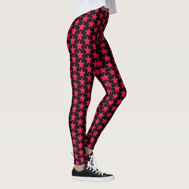 Étoiles Rouges sur Leggings Noirs (Droite)