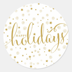 Étoiles & Snowflakes Happy Holidays Sticker