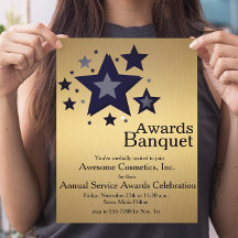 Étoiles sur Gold Business Event Party Invitation