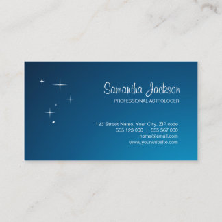 Étoiles sur le carte de visite bleu